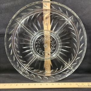 Vintage Indiana Glass Laurel Pattern Clear Divided 5 Section Platter 13.5"